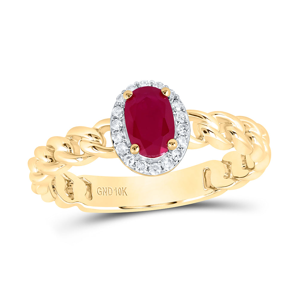 10kt Yellow Or White Or Rose Gold Diamond 6x4mm Oval Synthetic Wedding Engagement Anniversary Ring