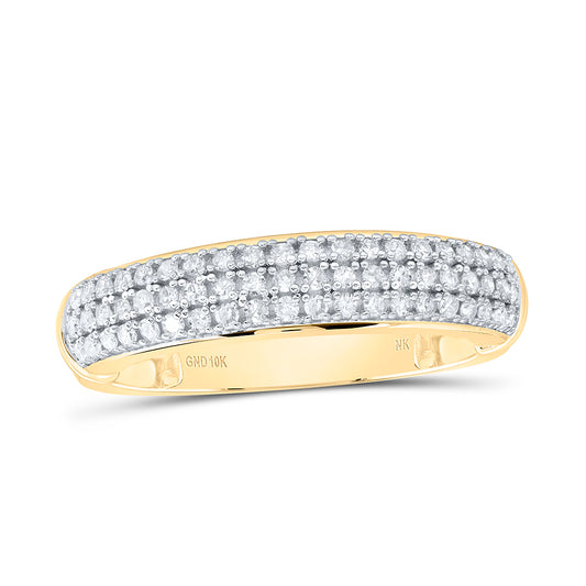 10kt Yellow Gold His & Hers 1 Cttw Diamond Bridal Wedding Ring Band Set, Women Size: 5-9, Men Size: 8-12