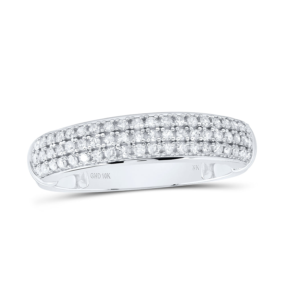 10K White Gold 1Ctw Natural Diamond Round Trio Set