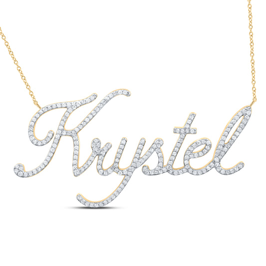 10kt Yellow Gold 7/8 Cttw Diamond " Krystel" Necklace