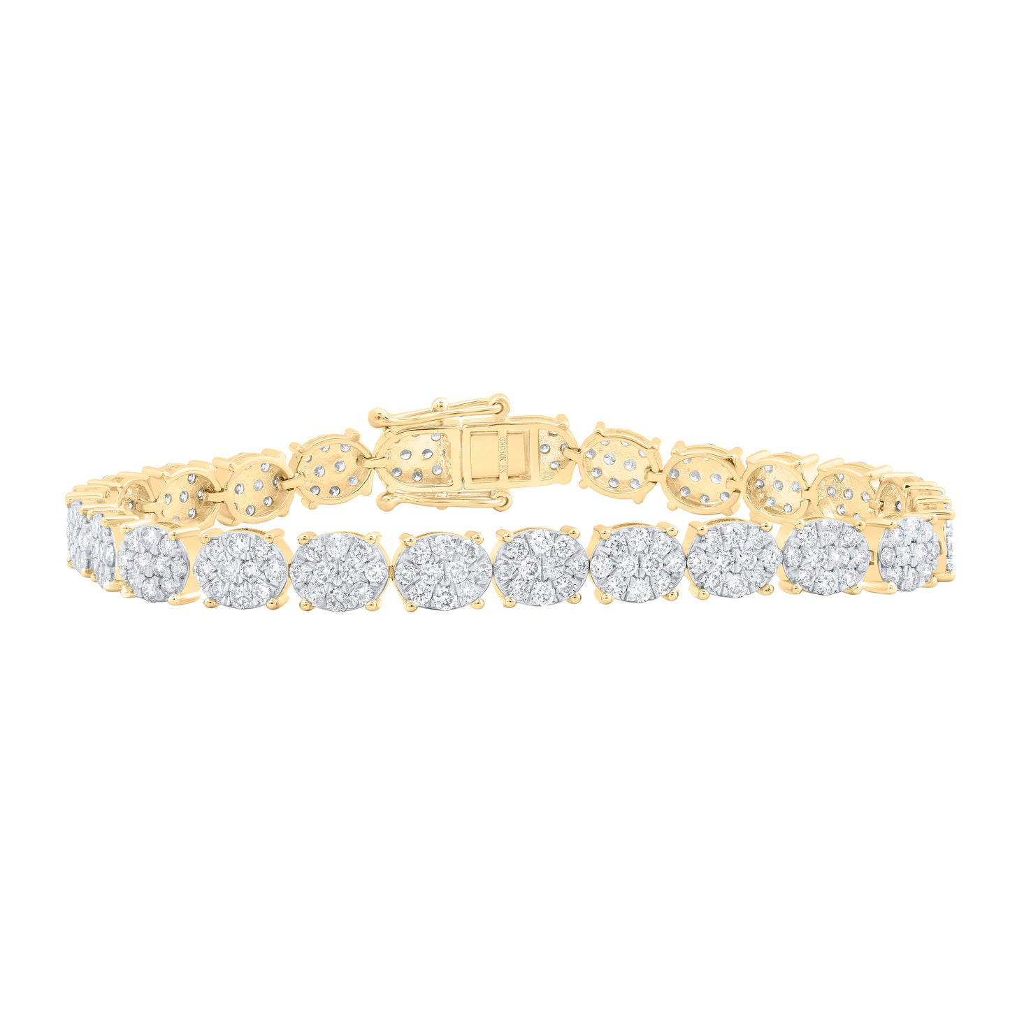 10K Yellow Gold 4 1/2Ctw Natural Diamond Oval Shape Fashion Bracelet (7 Inch)