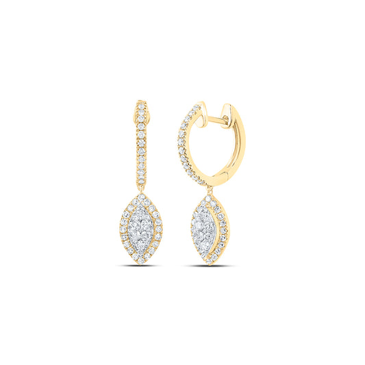 10kt Yellow Gold 5/8 Cttw Diamond Fashion Hoops Earring