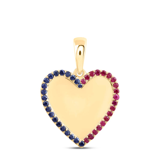 10kt Yellow Gold 1 7/8 Cttw Diamond Fashion Heart Pendant