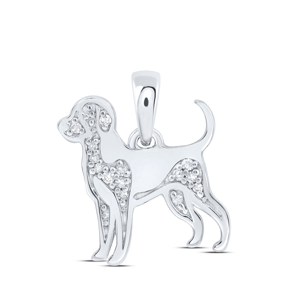 10kt Yellow Or White Or Rose Gold Diamond Dog Pendant