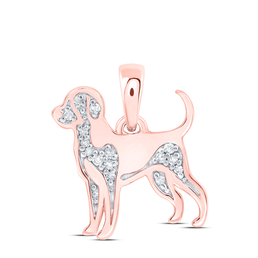 10kt Yellow Or White Or Rose Gold Diamond Dog Pendant