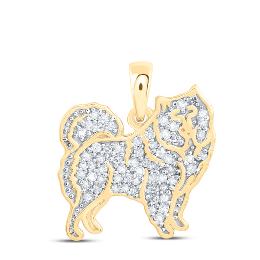10kt Yellow Or White Or Rose Gold Diamond Bull Dog Pendant