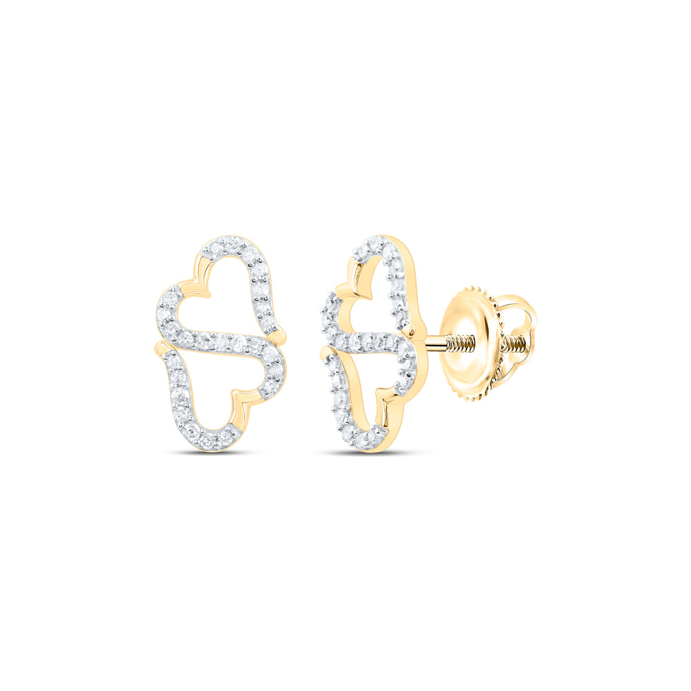 Sterling Silver Natural Diamond Heart Earring
