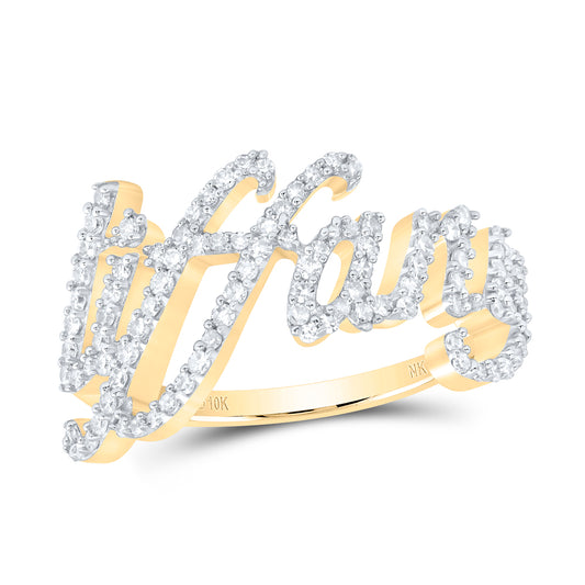 10kt Yellow Gold Natural Diamond Wedding Engagement Anniversary Ring