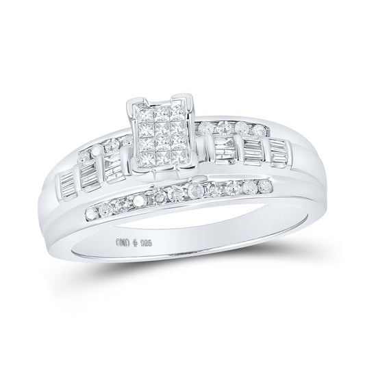 Sterling Silver 1/3 Cttw Diamond Invisible Cindy Wedding Engagement Anniversary Ring, Women Size: 5-9