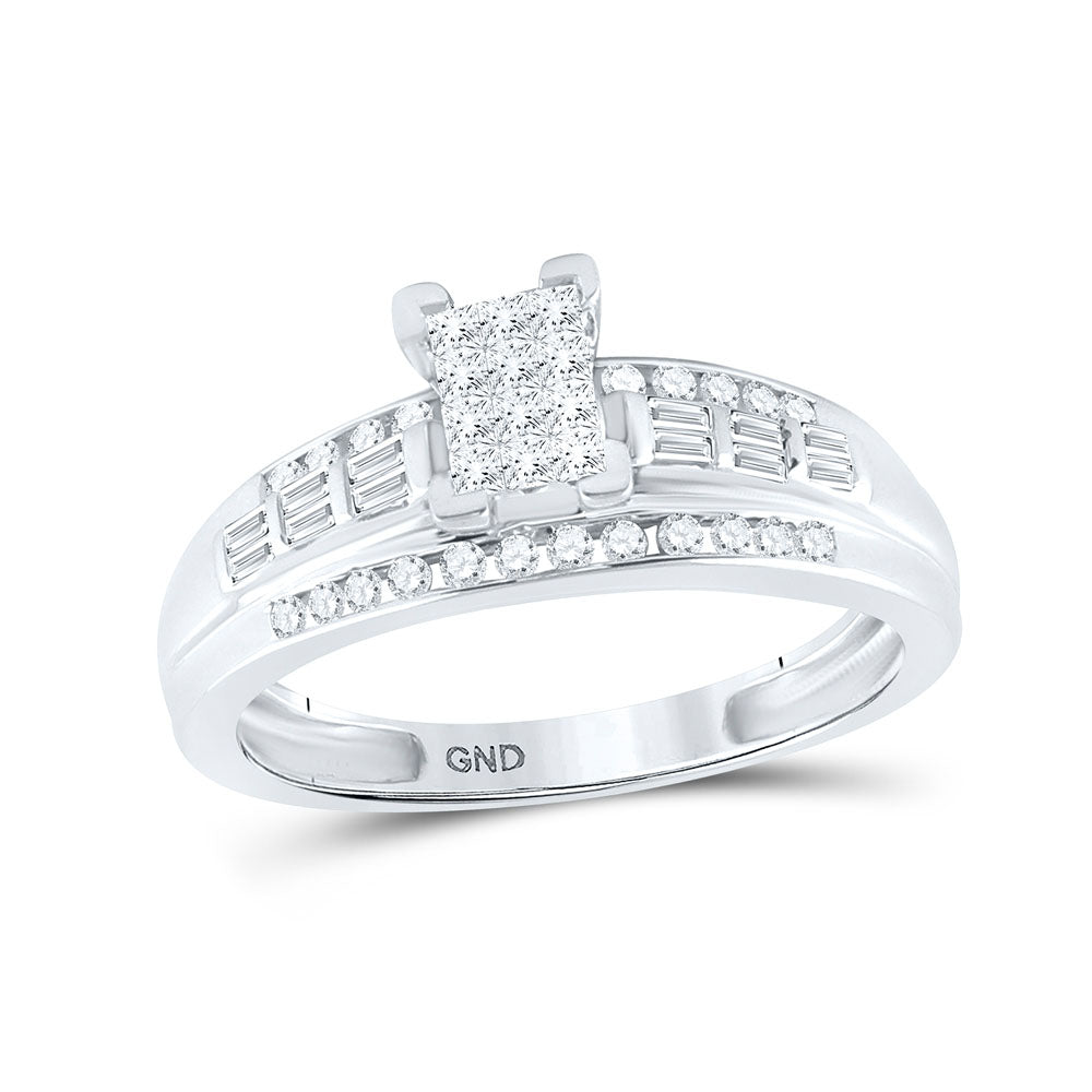 Sterling Silver 1/2 Cttw Diamond Invisible Cindy Wedding Engagement Anniversary Ring, Women Size: 5-9