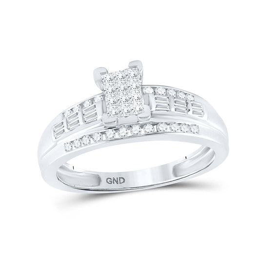 Sterling Silver 1/2 Cttw Diamond Invisible Cindy Wedding Engagement Anniversary Ring, Women Size: 5-9