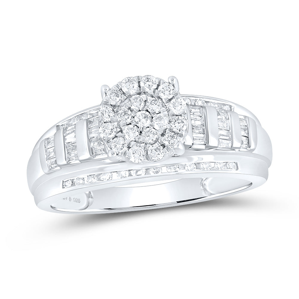 Sterling Silver 1/2 Cttw Wedding Engagement Anniversary Diamond Ring, Women Size: 5-9