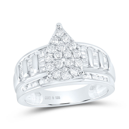 Sterling Silver 1 Cttw Wedding Engagement Anniversary Diamond Ring, Women Size: 5-9