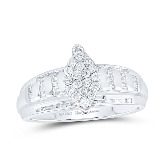 Sterling Silver 1/2 Cttw Wedding Engagement Anniversary Diamond Ring, Women Size: 5-9