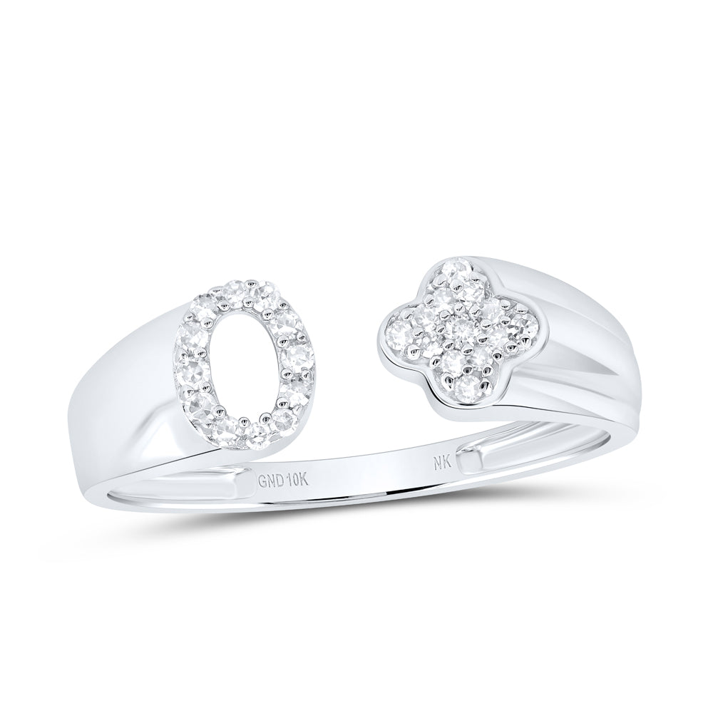 10kt Yellow Or White Gold Natural Diamond Initial Ladies Wedding Engagement Anniversary Ring