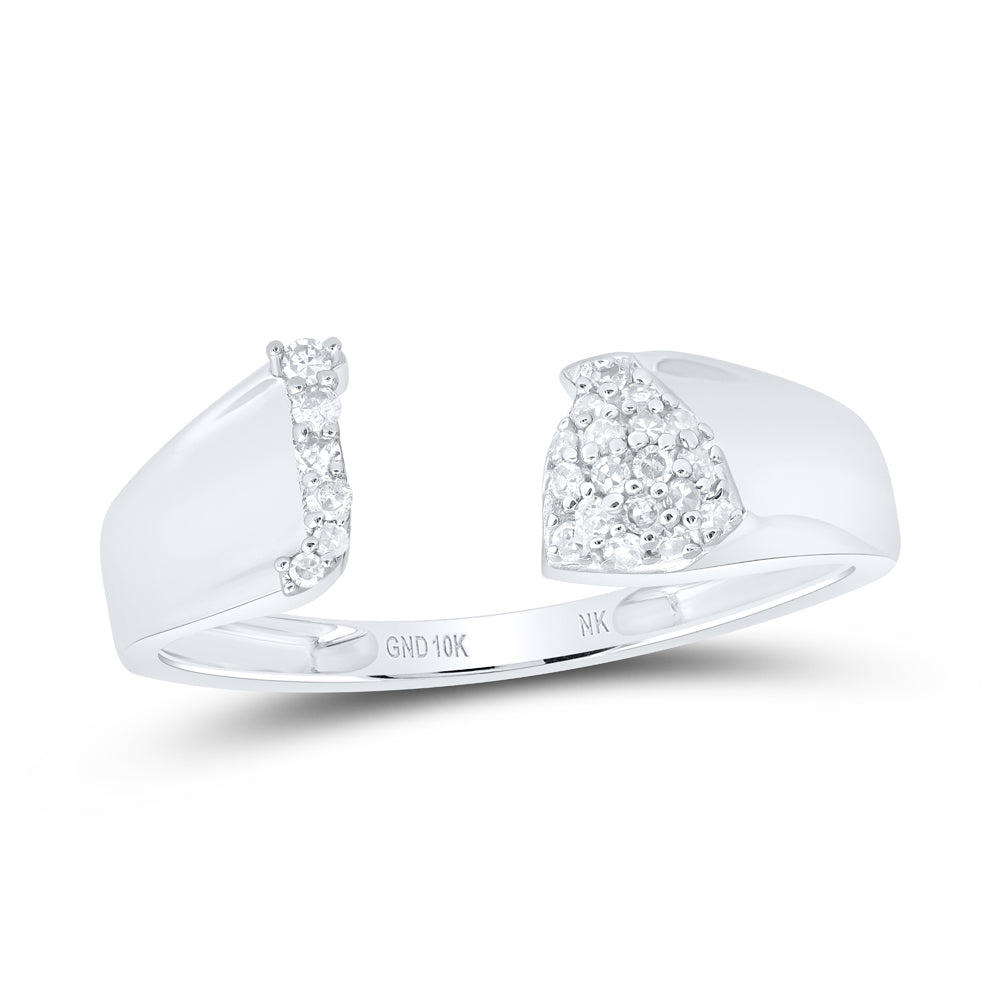 10kt Yellow Or White Gold Natural Diamond Initial Ladies Wedding Engagement Anniversary Ring