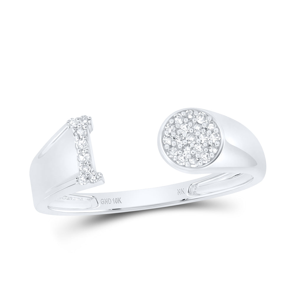 10kt Yellow Or White Gold Natural Diamond Initial Round Ladies Wedding Engagement Anniversary Ring