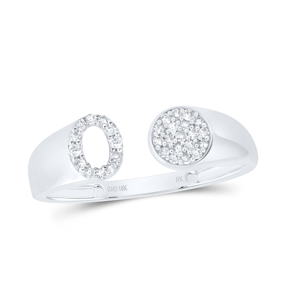 10kt Yellow Or White Gold Natural Diamond Initial Round Ladies Wedding Engagement Anniversary Ring