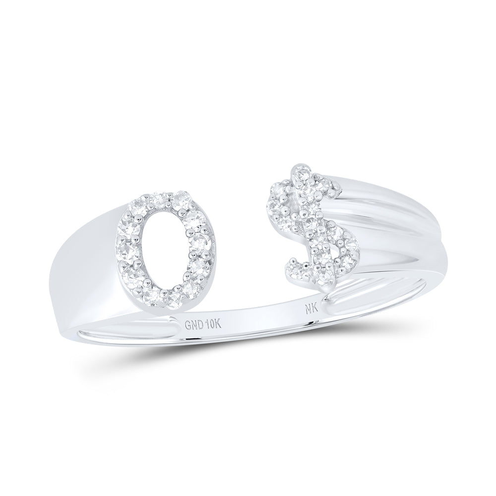 10kt Yellow Or White Gold Natural Diamond Initial Ladies Dollar Wedding Engagement Anniversary Ring