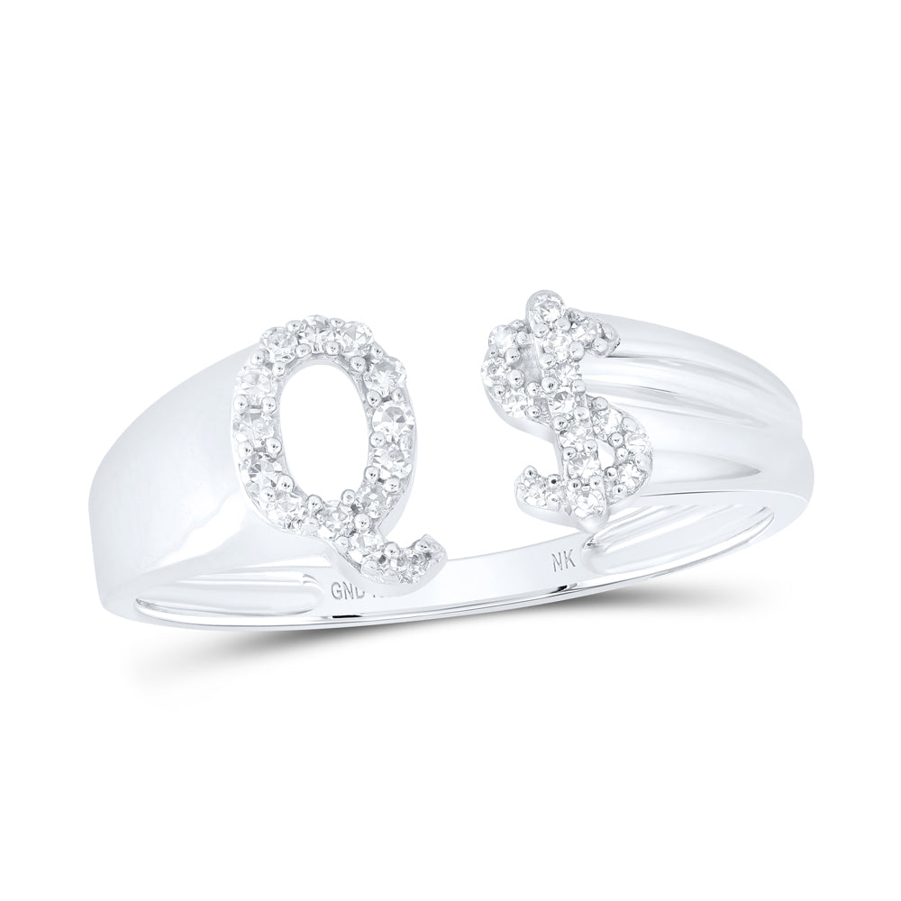 10kt Yellow Or White Gold Natural Diamond Initial Ladies Dollar Wedding Engagement Anniversary Ring