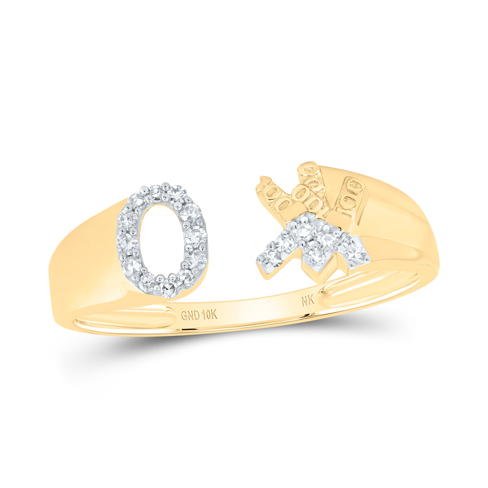 10kt Yellow Or White Gold Natural Diamond Initial Ladies Wedding Engagement Anniversary Ring
