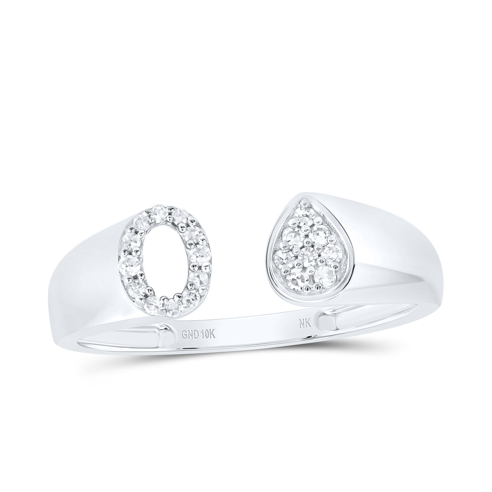 10kt Yellow Or White Gold Natural Diamond Initial Pear Ladies Wedding Engagement Anniversary Ring