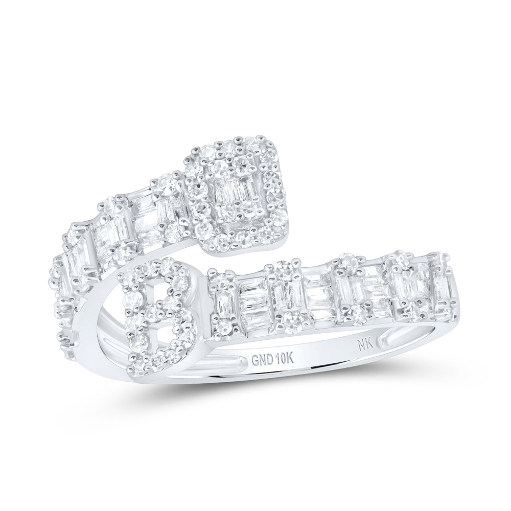 10kt Yellow Or White Or Rose Gold Natural Diamond Fashion Initial Ladies Cuff Wedding Engagement Anniversary Ring