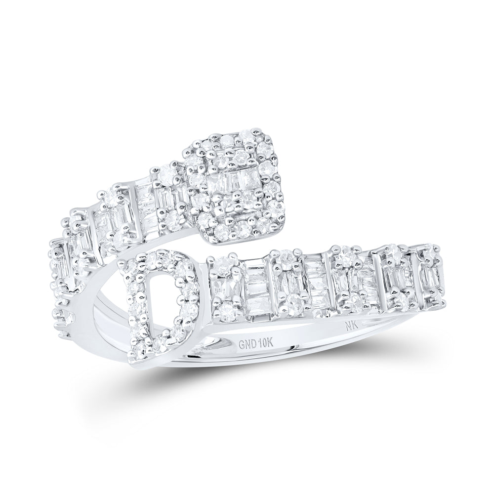 10kt Yellow Or White Or Rose Gold Natural Diamond Fashion Initial Ladies Cuff Wedding Engagement Anniversary Ring