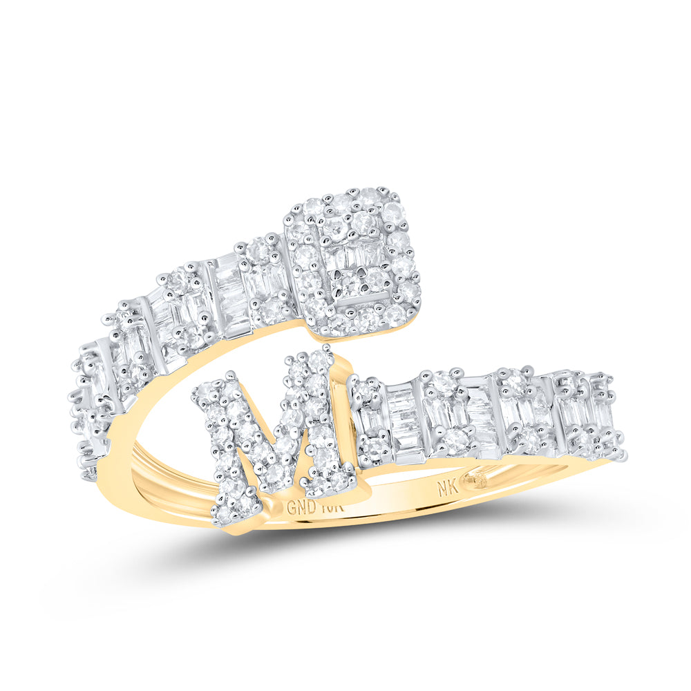 10kt Yellow Or White Or Rose Gold Natural Diamond Fashion Initial Ladies Cuff Wedding Engagement Anniversary Ring