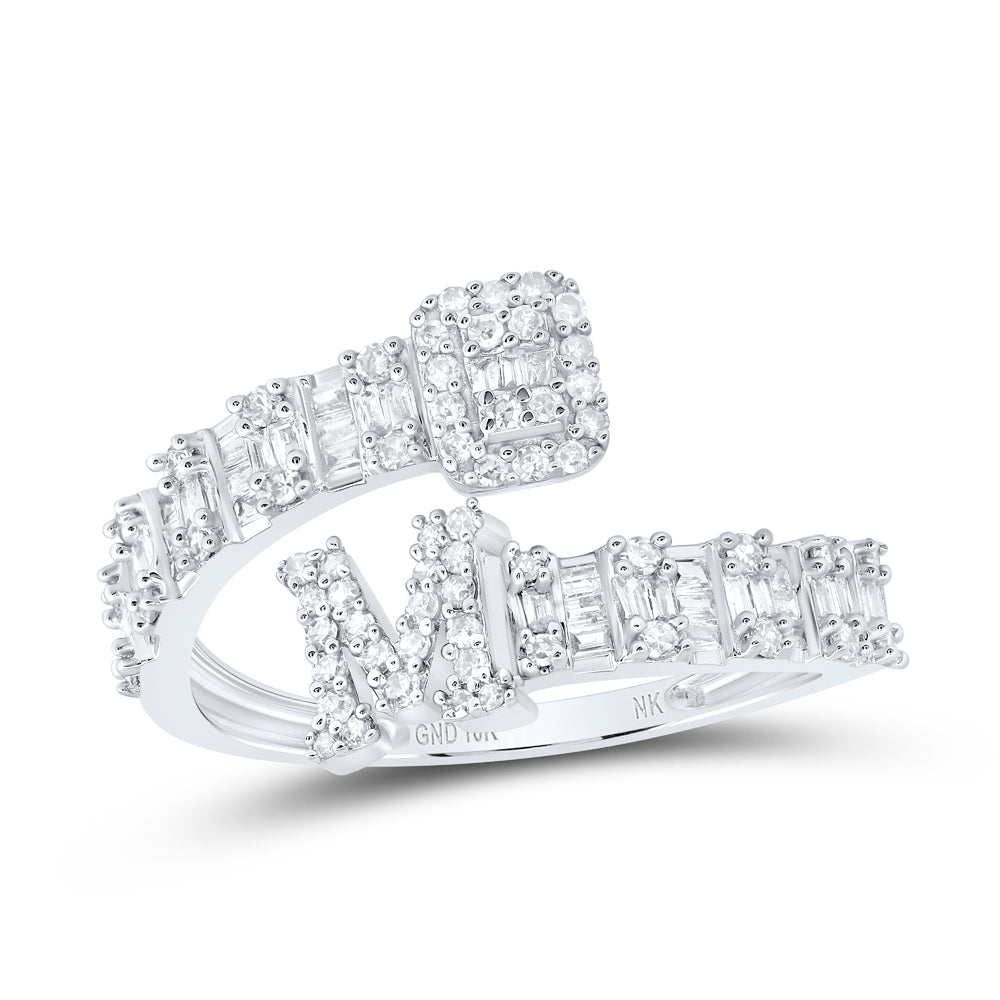 10kt Yellow Or White Or Rose Gold Natural Diamond Fashion Initial Ladies Cuff Wedding Engagement Anniversary Ring