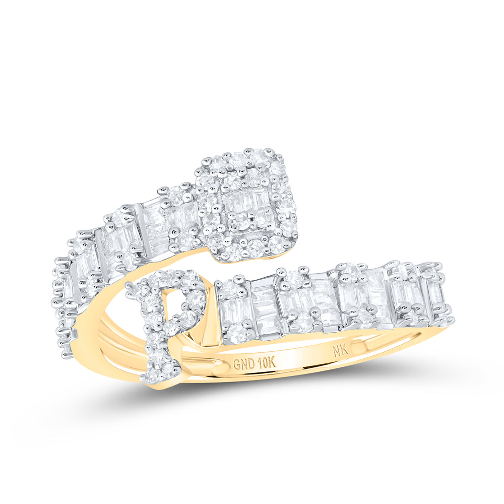 10kt Yellow Or White Or Rose Gold Natural Diamond Fashion Initial Ladies Cuff Wedding Engagement Anniversary Ring