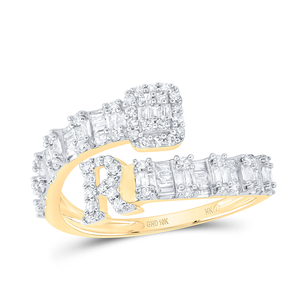 10kt Yellow Or White Or Rose Gold Natural Diamond Fashion Initial Ladies Cuff Wedding Engagement Anniversary Ring