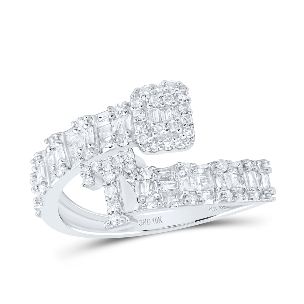 10kt Yellow Or White Or Rose Gold Natural Diamond Fashion Initial Ladies Cuff Wedding Engagement Anniversary Ring