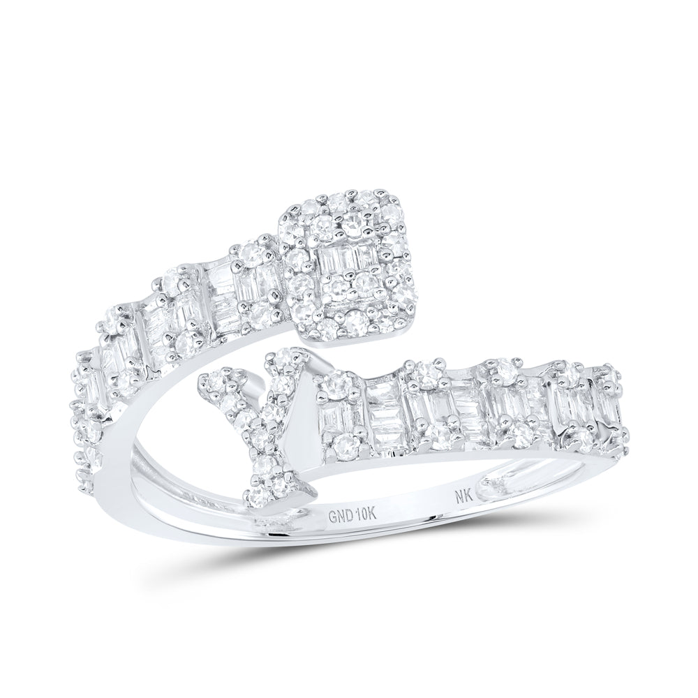 10kt Yellow Or White Or Rose Gold Natural Diamond Fashion Initial Ladies Cuff Wedding Engagement Anniversary Ring