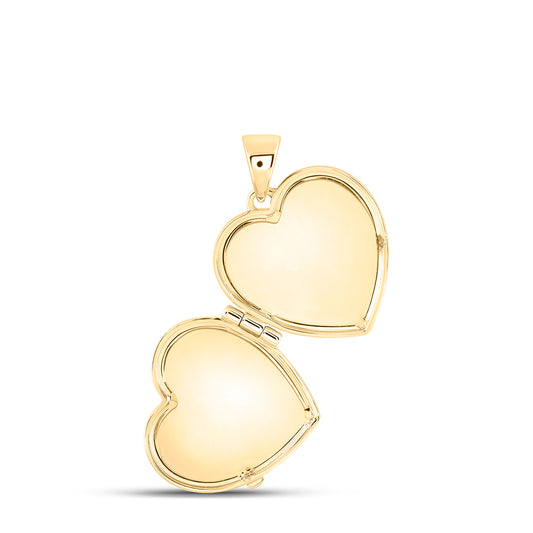 10kt Yellow Gold 1/20 Cttw Natural Diamond Heart Locket