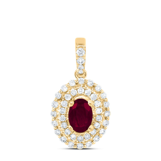 14kt Yellow Or White Or Rose Gold Natural Diamond Ana M 6x4mm Oval Natural Gem Pendant