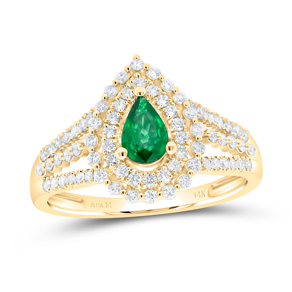 14kt Yellow Or White Or Rose Gold Natural Diamond Ana M 6x4mm Pear Ruby Natural Gem Wedding Engagement Anniversary Ring