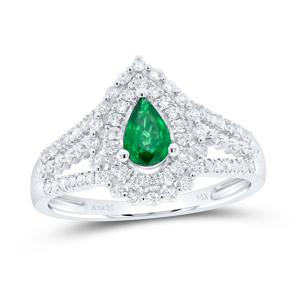 14kt Yellow Or White Or Rose Gold Natural Diamond Ana M 6x4mm Pear Ruby Natural Gem Wedding Engagement Anniversary Ring