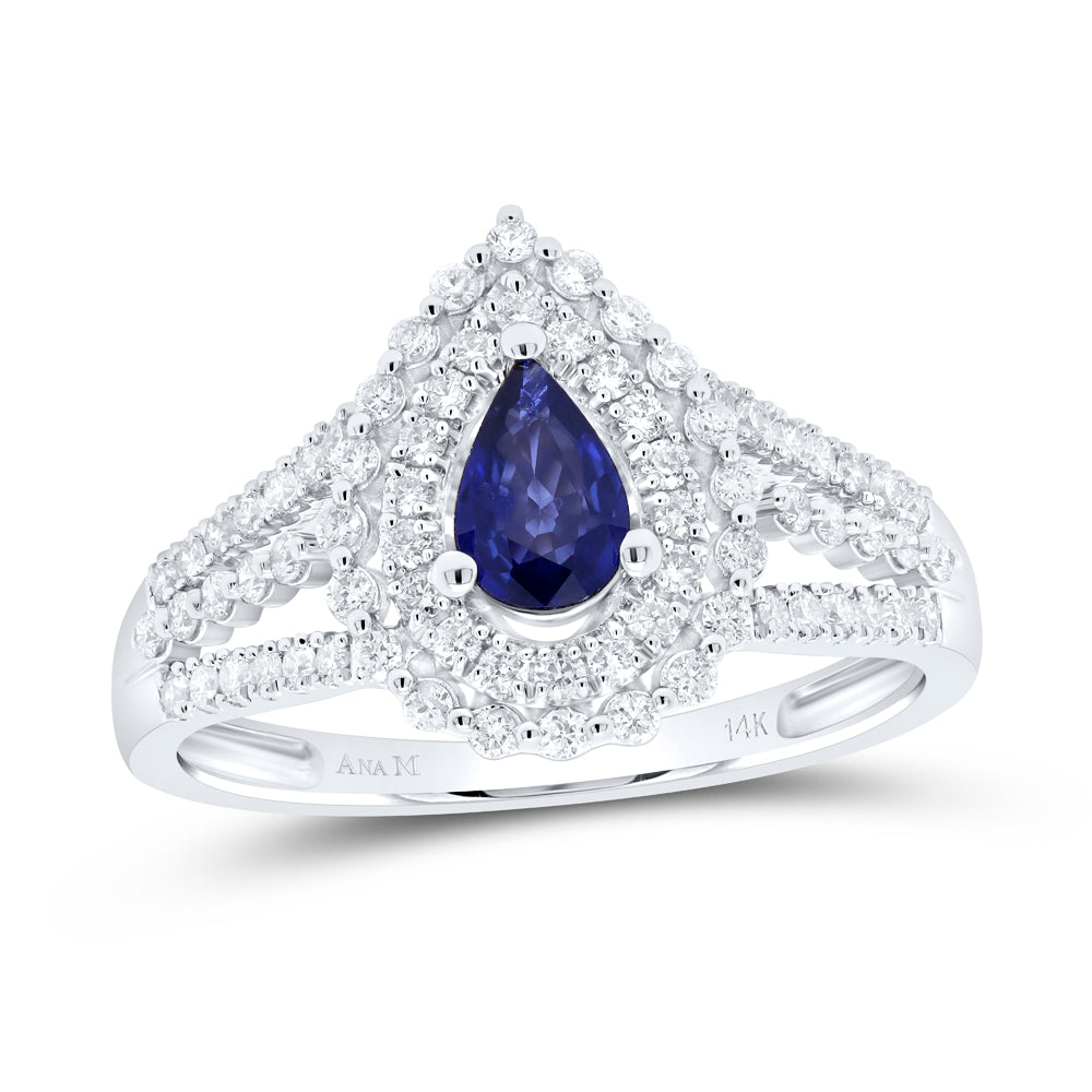 14kt Yellow Or White Or Rose Gold Natural Diamond Ana M 6x4mm Pear Ruby Natural Gem Wedding Engagement Anniversary Ring