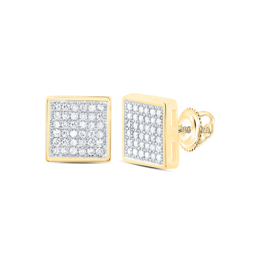 10kt Yellow Gold 1/4 Cttw Natural Diamond Square Earring