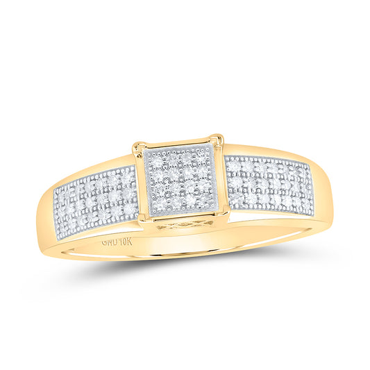 10K Yellow Gold 1/5 Ctw Natural Diamond Ladies Ring, Womens Size: 5-9