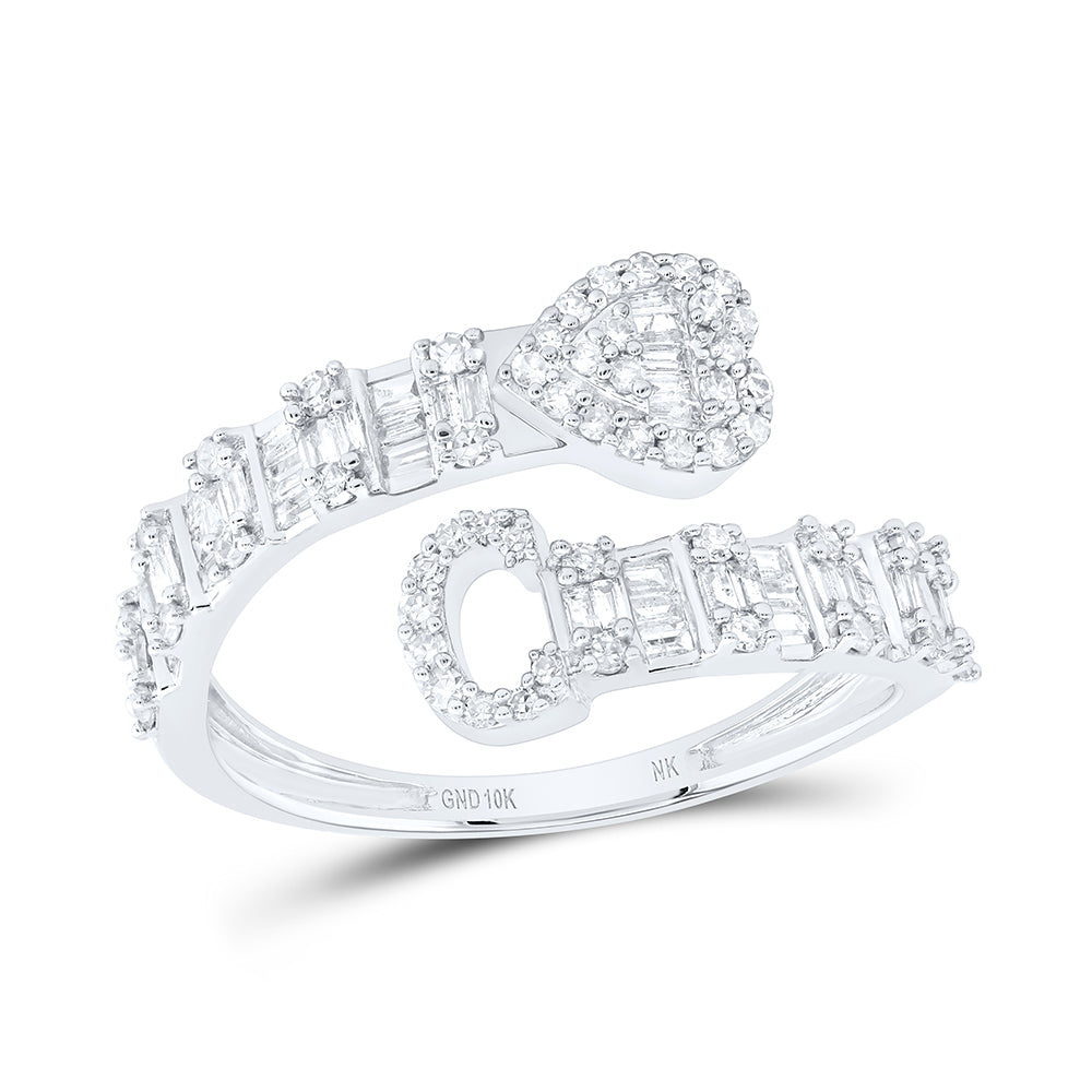 10kt Yellow Or White Gold Natural Diamond Fashion Initial Ladies Heart Cuff Wedding Engagement Anniversary Ring