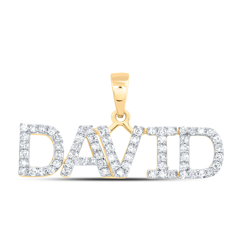 10K Yellow Gold 1/4Ctw Natural Diamond Fashion "David" Pendant