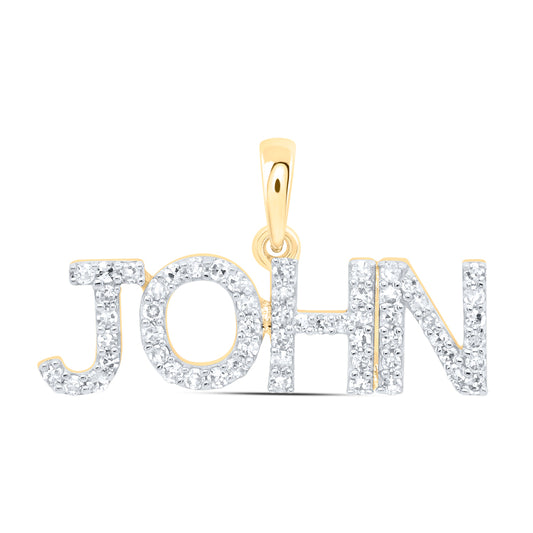 10kt Yellow Or White Gold Natural Diamond Fashion "john" Pendant
