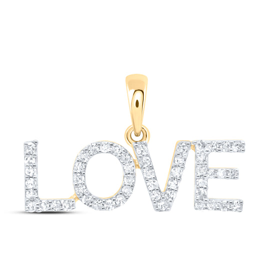10kt Yellow Or White Gold Natural Diamond Fashion "love" Pendant