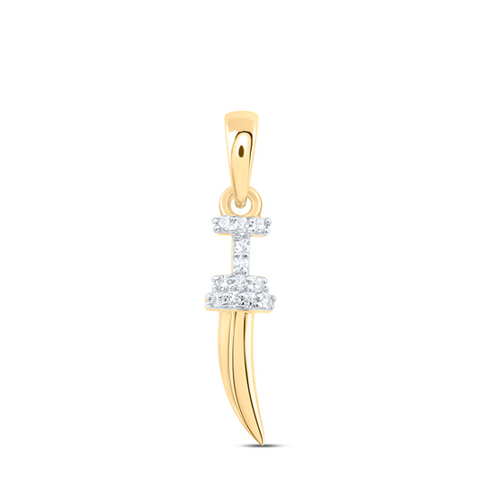 10kt Yellow Gold 1/20 Cttw Natural Diamond Dagger Pendant