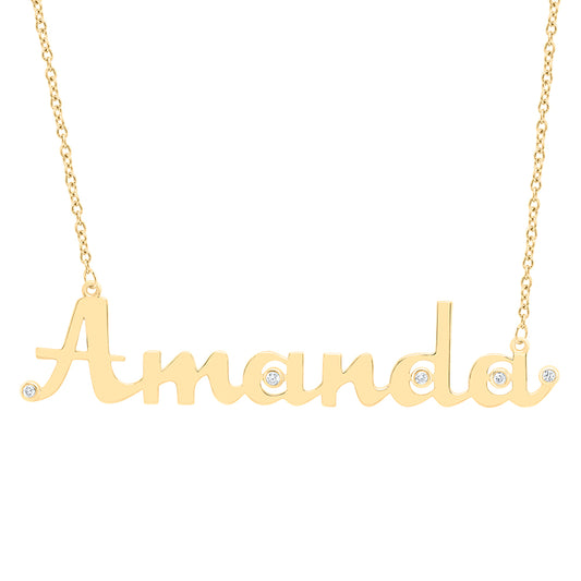 10kt Yellow Gold Natural Diamond Necklace, Length: 18 Inch
