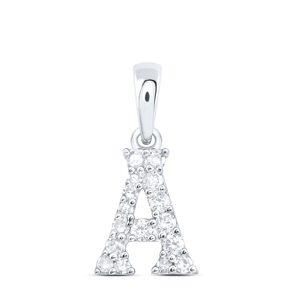 10kt Yellow Or White Or Rose Gold Natural Diamond Initial Pendant
