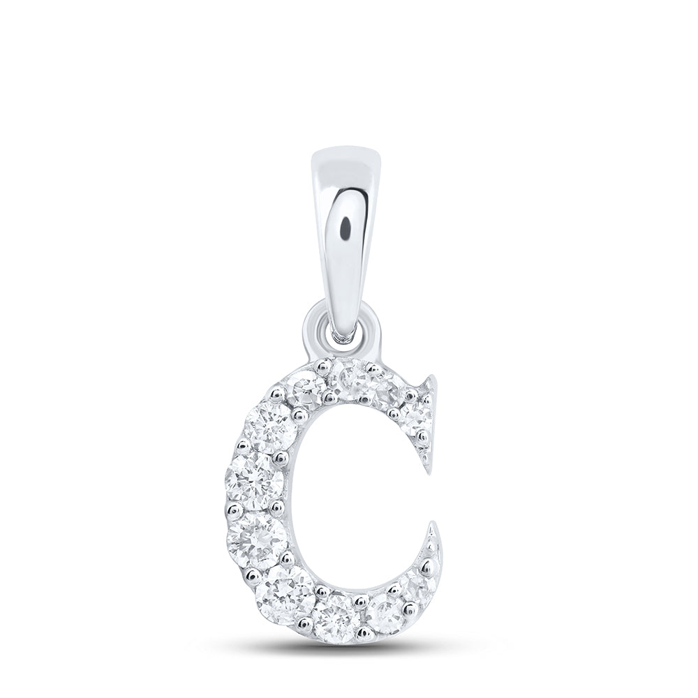 10kt Yellow Or White Or Rose Gold Natural Diamond Initial Pendant