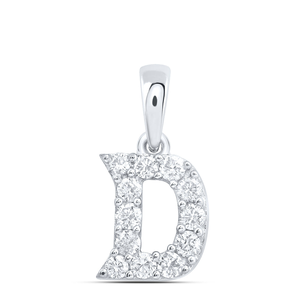 10kt Yellow Or White Or Rose Gold Natural Diamond Initial Pendant